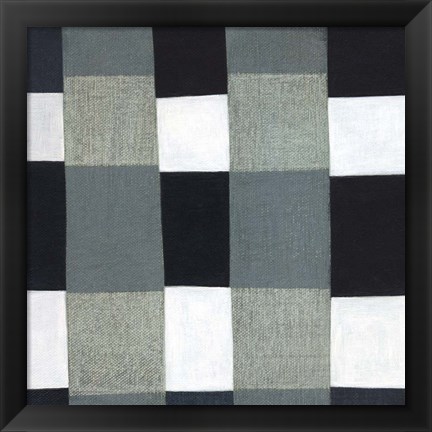 Framed Gray Plaid 1 Print