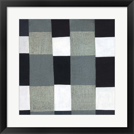 Framed Gray Plaid 1 Print