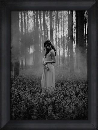 Framed Girl in the Woods Print