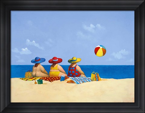 Framed Three Ladies Sunning Print