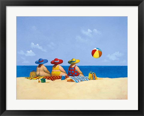 Framed Three Ladies Sunning Print