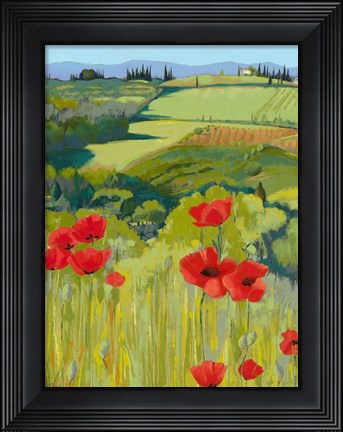 Framed Field of Poppies Print