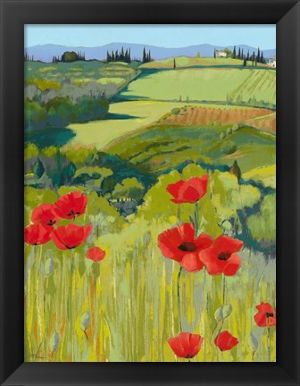 Framed Field of Poppies Print