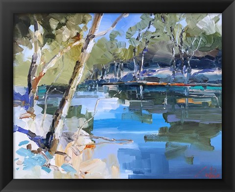 Framed Bank on the Murray Print