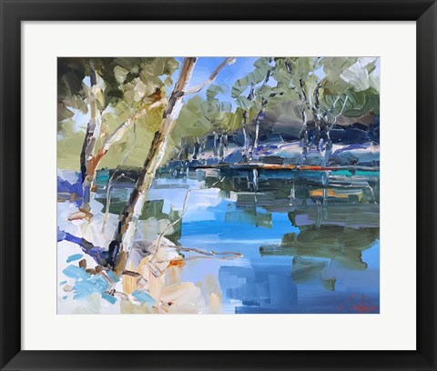 Framed Bank on the Murray Print