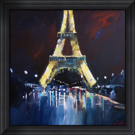 Framed Eiffel Rain Print