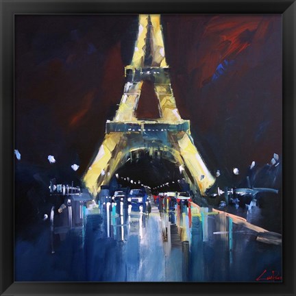 Framed Eiffel Rain Print