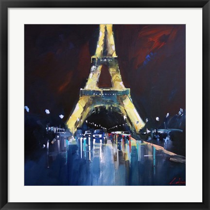 Framed Eiffel Rain Print