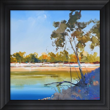 Framed River Bank Print