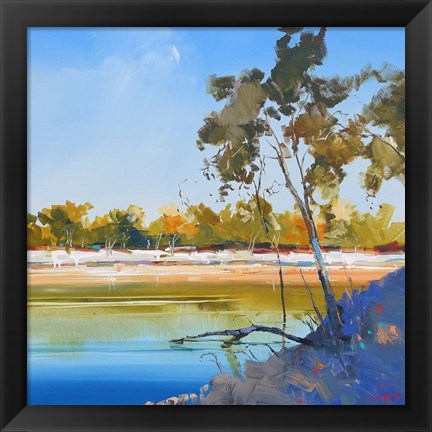 Framed River Bank Print