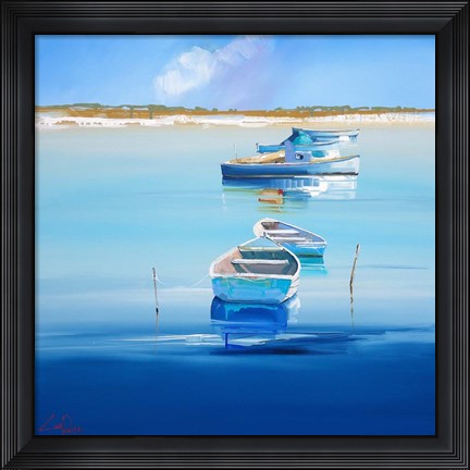Framed River Moorings Print