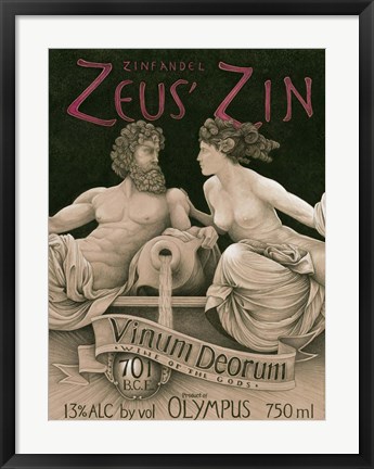 Framed Zeus&#39; Zin Print