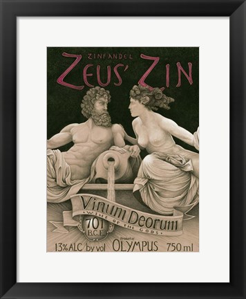 Framed Zeus&#39; Zin Print