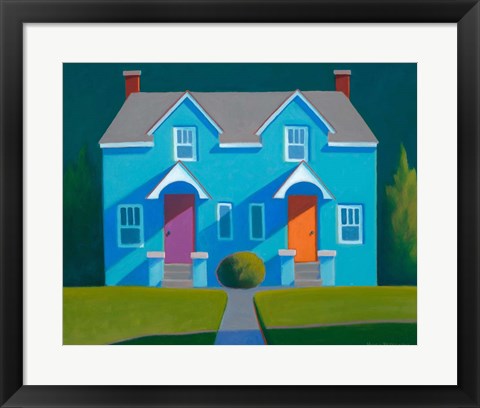 Framed Blue House Print