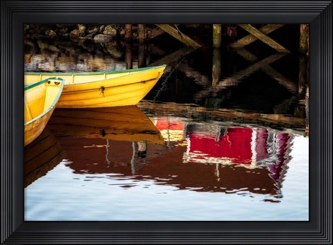 Framed Dories and Reflection Print