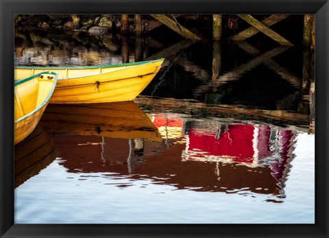 Framed Dories and Reflection Print