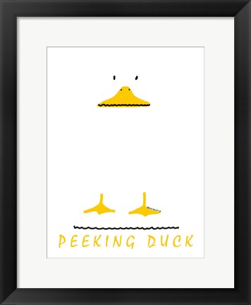 Framed Peeking Duck Print