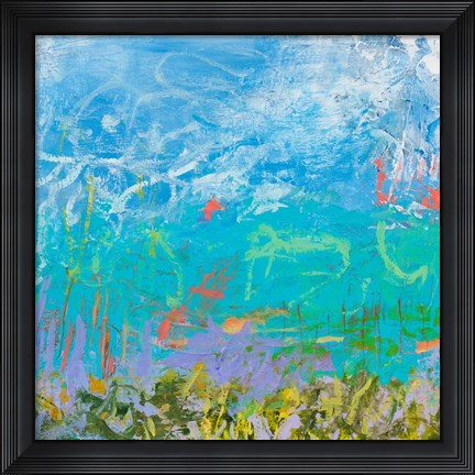 Framed Cerulean Escapes I Print