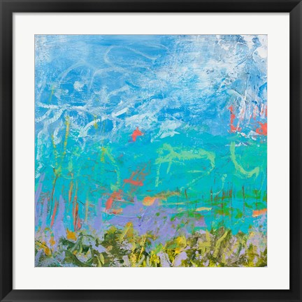 Framed Cerulean Escapes I Print