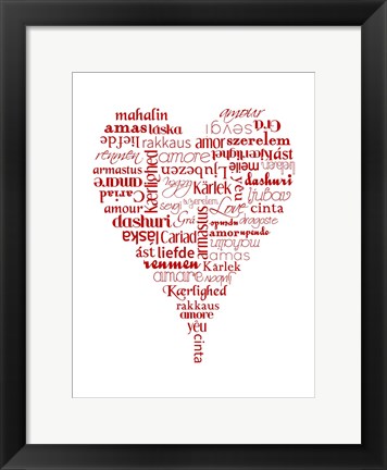 Framed Translation of Love (white) Print