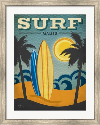 Framed Surf Malibu Print