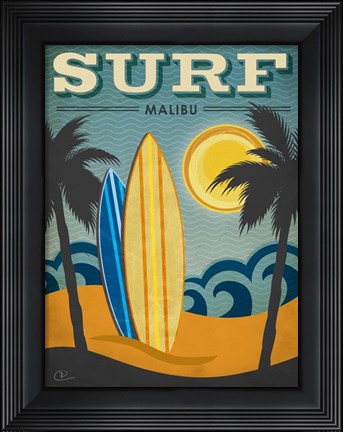 Framed Surf Malibu Print