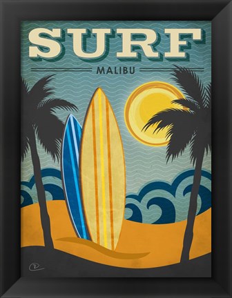 Framed Surf Malibu Print