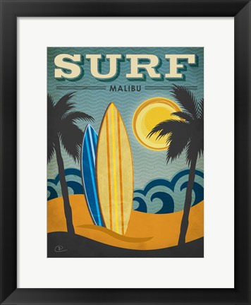 Framed Surf Malibu Print