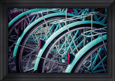 Framed Bicycle Line Up 2 Print