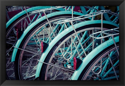 Framed Bicycle Line Up 2 Print