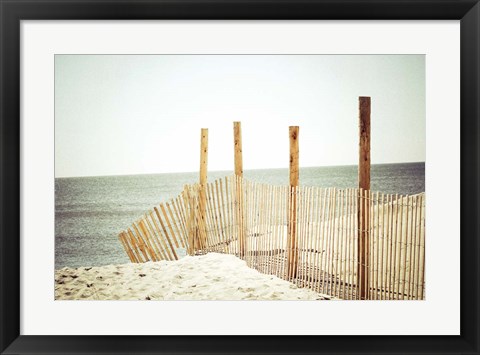 Framed Wooden Beach Fence Print