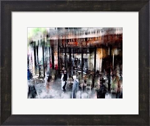 Framed Busy Sidewalk Print