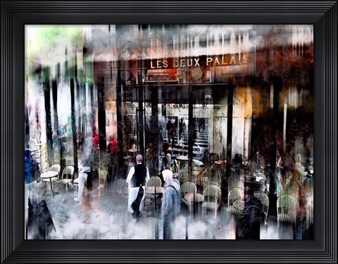 Framed Busy Sidewalk Print