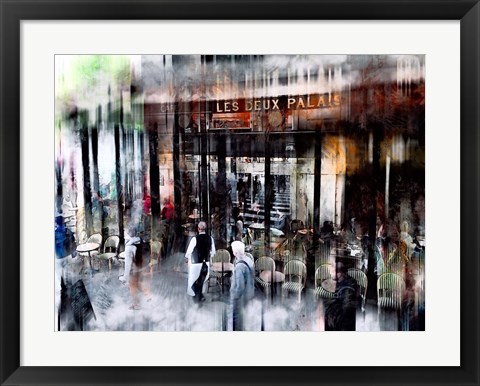 Framed Busy Sidewalk Print