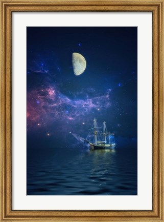 Framed By Way of the Moon and Stars Print