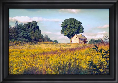 Framed House on a Hill Print