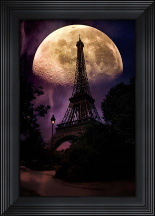 Framed Moonlight in Paris Print