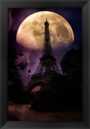 Framed Moonlight in Paris Print