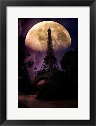 Framed Moonlight in Paris Print