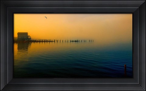Framed Morning Comes on the Bay Print