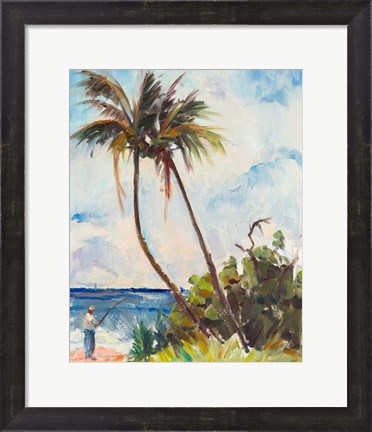 Framed Fishing under Palms Print