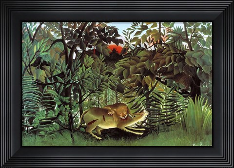 Framed Hungry Lion Print