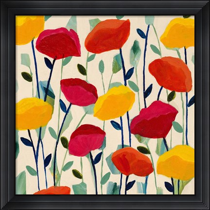Framed Cheerful Poppies Print