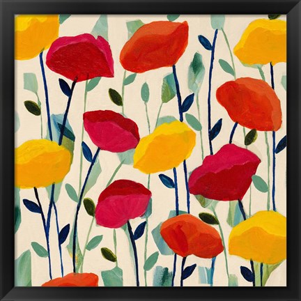 Framed Cheerful Poppies Print