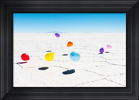 Framed Balloons Three, Salar de Uyuni, Bolivia Print