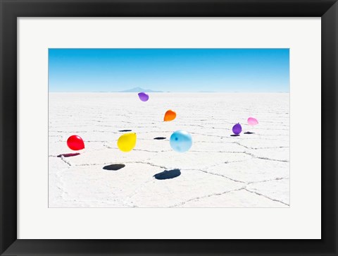 Framed Balloons Three, Salar de Uyuni, Bolivia Print