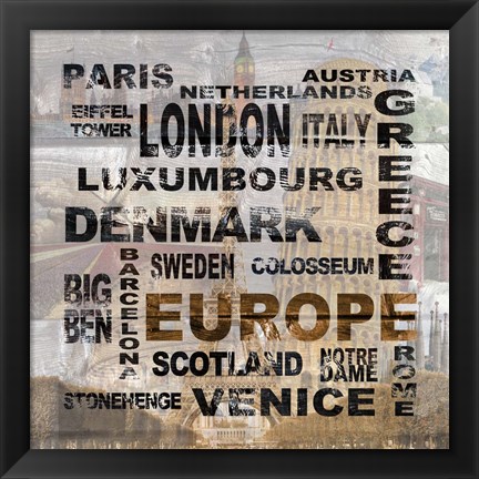 Framed Europe Print