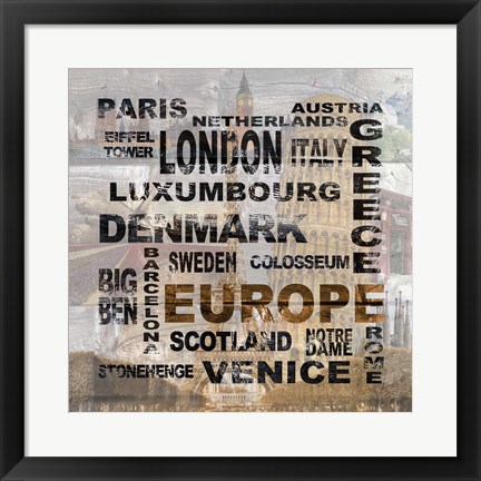 Framed Europe Print