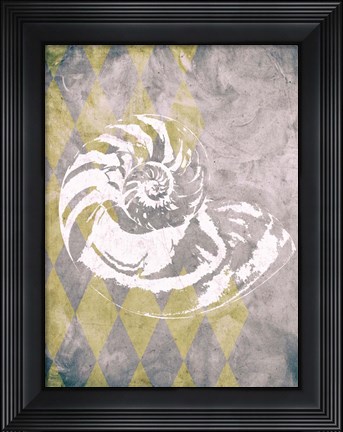 Framed Vintage Harlequin Shell 1 Print