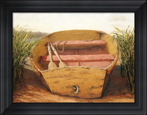 Framed Beached Dinghy Print